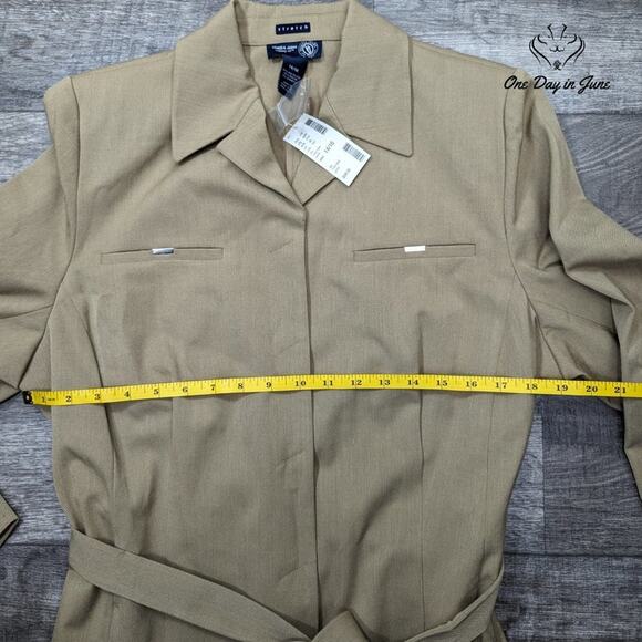 Venezia Jeans Hidden Button Basic Belted Jacket Size 14/16 - Picture 5 of 7